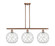 Farmhouse Rope - 3 Light - 37 inch - Antique Copper - Stem hung - Island Light (3442|516-3I-AC-G122-10RW)