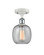 Belfast - 1 Light - 6 inch - White Polished Chrome - Semi-Flush Mount (3442|516-1C-WPC-G104)