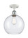 Athens - 1 Light - 10 inch - White Polished Chrome - Semi-Flush Mount (3442|516-1C-WPC-G124-10-LED)