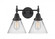 Cone - 2 Light - 17 inch - Matte Black - Bath Vanity Light (3442|447-2W-BK-G42)