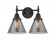 Cone - 2 Light - 17 inch - Matte Black - Bath Vanity Light (3442|447-2W-BK-G43-LED)