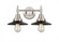 Railroad - 2 Light - 17 inch - Satin Nickel - Bath Vanity Light (3442|447-2W-SN-M6-BK-LED)