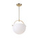Single Opal Glass Pendant (Polished Brass) (12|AC10080PB)