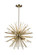 Sunburst 8 Light Chandelier (Satin Brass) (12|AC11443)