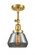 Fulton - 1 Light - 7 inch - Satin Gold - Adjustable Semi-Flush Mount (3442|201F-SG-G173-LED)
