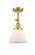 Cone - 1 Light - 8 inch - Satin Gold - Adjustable Semi-Flush Mount (3442|201F-SG-G41-LED)