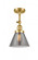 Cone - 1 Light - 8 inch - Satin Gold - Adjustable Semi-Flush Mount (3442|201F-SG-G43)