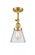 Cone - 1 Light - 6 inch - Satin Gold - Adjustable Semi-Flush Mount (3442|201F-SG-G62-LED)