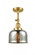 Bell - 1 Light - 8 inch - Satin Gold - Adjustable Semi-Flush Mount (3442|201F-SG-G78)