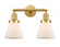 Cone - 2 Light - 16 inch - Satin Gold - Adjustable Bath Vanity Light (3442|208-SG-G61-LED)