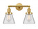 Cone - 2 Light - 16 inch - Satin Gold - Adjustable Bath Vanity Light (3442|208-SG-G62)