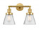 Cone - 2 Light - 16 inch - Satin Gold - Adjustable Bath Vanity Light (3442|208-SG-G64)