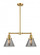 Cone - 2 Light - 21 inch - Satin Gold - Stem Hung - Adjustable Island Light (3442|209-SG-G43-LED)