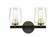 Remy - 2 Light - 15 inch - Black Satin Gold - Bath Vanity Light (3442|420-2W-BSG-CL-LED)