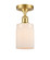 Hadley - 1 Light - 5 inch - Satin Gold - Semi-Flush Mount (3442|516-1C-SG-G341)