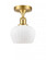 Fenton - 1 Light - 7 inch - Satin Gold - Semi-Flush Mount (3442|516-1C-SG-G91-LED)