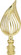 Leaf Brass Finial; 3-1/2'' Height; 1/4-27; Polished Brass Finish (27|90/1743)