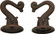 Die Cast Swag Hook Kit; Antique Copper Finish; Kit Contains 2 Hooks With Hardware; 10lbs Max (27|90/453)