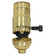 3-Way (2 Circuit) Turn Knob Socket With Removable Knob And Strain Relief; Aluminum; Brite Gilt (27|80/1118)