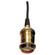 Medium base lampholder; 4pc. Solid brass; prewired; Uno ring; 6ft. 18/2 SVT Black Cord; Antique (27|80/2270)