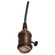 Medium base lampholder; 4pc. Solid brass; prewired; On/Off; Uno ring; 10ft. 18/2 SVT Black Cord; (27|80/2284)