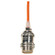 Medium base lampholder; 4pc. Solid brass; prewired; Uno ring; 10ft. 18/2 SVT Orange Cord; Polished (27|80/2344)