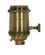 Medium base lampholder; 4pc. Solid brass; On/Off Key; 2 Uno rings; Antique brass finish (27|80/2571)