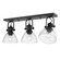 Yep by Golden Lighting Hines 3-light Semi-Flush Mount in Matte Black and Seeded Glass (36|3118-3SF BLK-SD)