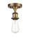 Bare Bulb - 1 Light - 5 inch - Brushed Brass - Semi-Flush Mount (3442|516-1C-BB-LED)