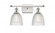 Castile - 2 Light - 16 inch - White Polished Chrome - Bath Vanity Light (3442|516-2W-WPC-G382-LED)