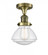 Olean - 1 Light - 7 inch - Antique Brass - Semi-Flush Mount (3442|517-1CH-AB-G324-LED)