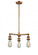 Bare Bulb - 3 Light - 15 inch - Brushed Brass - Stem Hung - Chandelier (3442|207-BB)