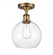 Athens - 1 Light - 8 inch - Brushed Brass - Semi-Flush Mount (3442|516-1C-BB-G122)