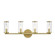 Revolve Clear Glass/Natural Brass 4 Lights Damp-Rated Wall/Vanity Light (7713|WV309044NBCG)