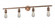 Bare Bulb - 4 Light - 42 inch - Antique Copper - Adjustable Bath Vanity Light (3442|215-AC-LED)