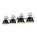 Yep by Golden Lighting Duncan 4-light Vanity in Chrome and Black shade (36|3602-BA4 CH-BK)