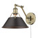 Yep by Golden Lighting Orwell 1-light Swing Arm Wall Lamp in Aged Brass and Rubbed Bronze shade (36|3306-A1W AB-RBZ)