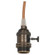 Medium base lampholder; 4pc. Solid brass; prewired; On/Off; Uno ring; 10ft. 18/2 SVT Gold Cord; Dark (27|80/2432)