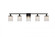 Phineas 5 lights bath sconce in black with clear crystals (758|LD7014BK)