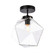 Lawrence 1 light black and clear glass flush mount (758|LD2346BK)