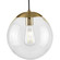 Atwell Collection 10-inch Brushed Bronze and Clear Glass Globe Medium Hanging Pendant Light (149|P500310-109)
