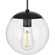 Atwell Collection 8-inch Matte Black and Clear Glass Globe Small Hanging Pendant Light (149|P500309-031)