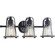 Conway Collection Three-Light Matte Black and Clear Seeded Farmhouse Style Bath Vanity Wall Light (149|P300297-031)