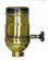 3-Way (2 Circuit) Turn Knob Socket With Removable Knob; 3 Piece Stamped Solid Brass; Antique Brass (27|80/2356)