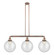 Beacon - 3 Light - 44 inch - Antique Copper - Stem Hung - Adjustable Island Light (3442|213-AC-G204-12-LED)
