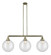 Beacon - 3 Light - 44 inch - Antique Brass - Stem Hung - Adjustable Island Light (3442|213-AB-G202-12)