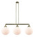 Beacon - 3 Light - 44 inch - Antique Brass - Stem Hung - Adjustable Island Light (3442|213-AB-G201-12-LED)