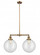 Beacon - 2 Light - 27 inch - Brushed Brass - Stem Hung - Adjustable Island Light (3442|209-BB-G202-12-LED)
