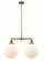 Beacon - 2 Light - 27 inch - Brushed Brass - Stem Hung - Island Light (3442|209-BB-G201-12-LED)