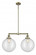 Beacon - 2 Light - 27 inch - Antique Brass - Stem Hung - Adjustable Island Light (3442|209-AB-G202-12)